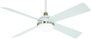 Orb Led 54" Ceiling Fan in Flat White/Brushed Nickel Fini