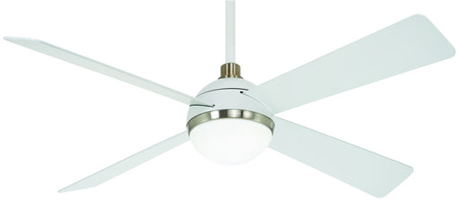 Orb Led 54" Ceiling Fan in Flat White/Brushed Nickel Fini