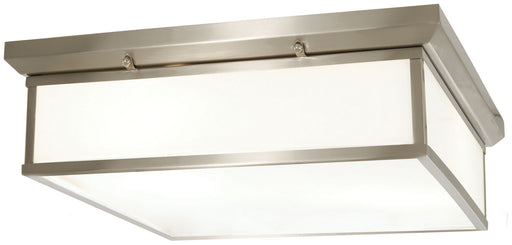 LED Flush Mount in Brushed Nickel & White Glass - Lamps Expo