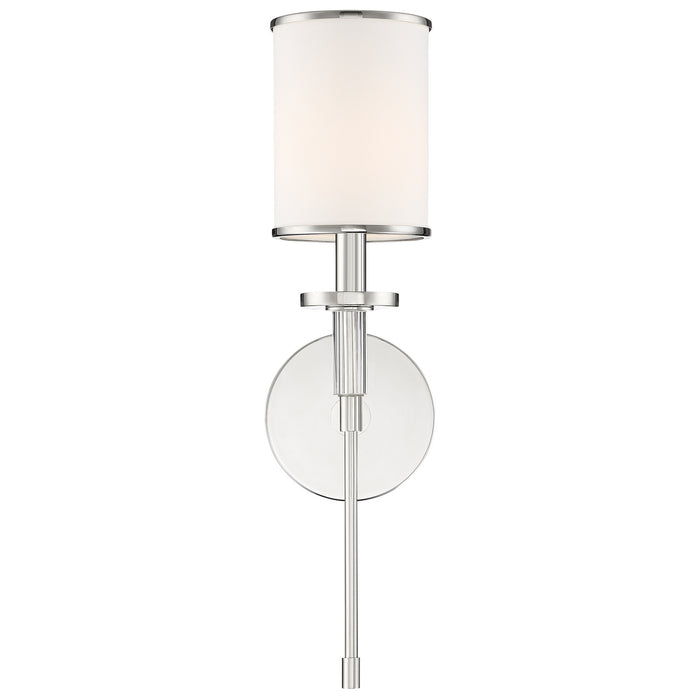 Hatfield 1 Light Wall Mount in Polished Nickel with Crystal Accents
