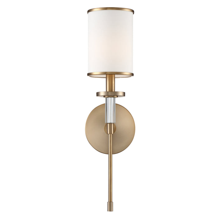 Hatfield 1 Light Wall Mount in Aged Brass with Crystal Accents