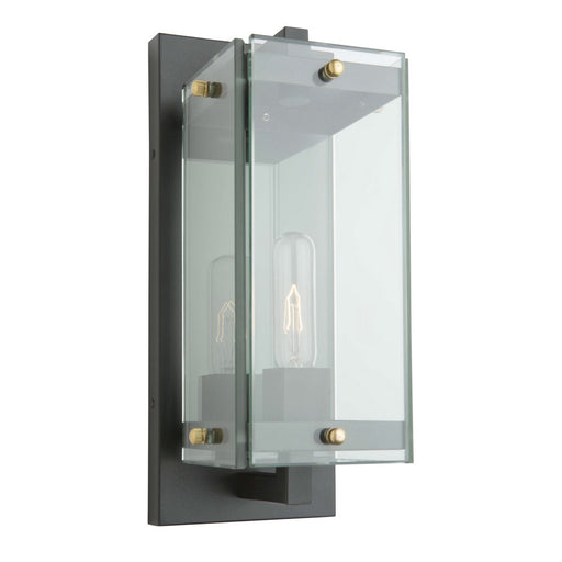 Bradgate Outdoor Wall Light in Matte Black & Harvest Brass - Lamps Expo