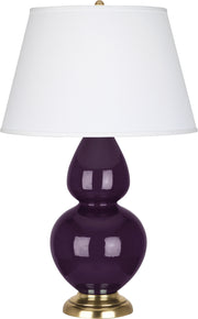 Robert Abbey (1745X) Double Gourd Table Lamp with Pearl Dupioni Fabric Shade