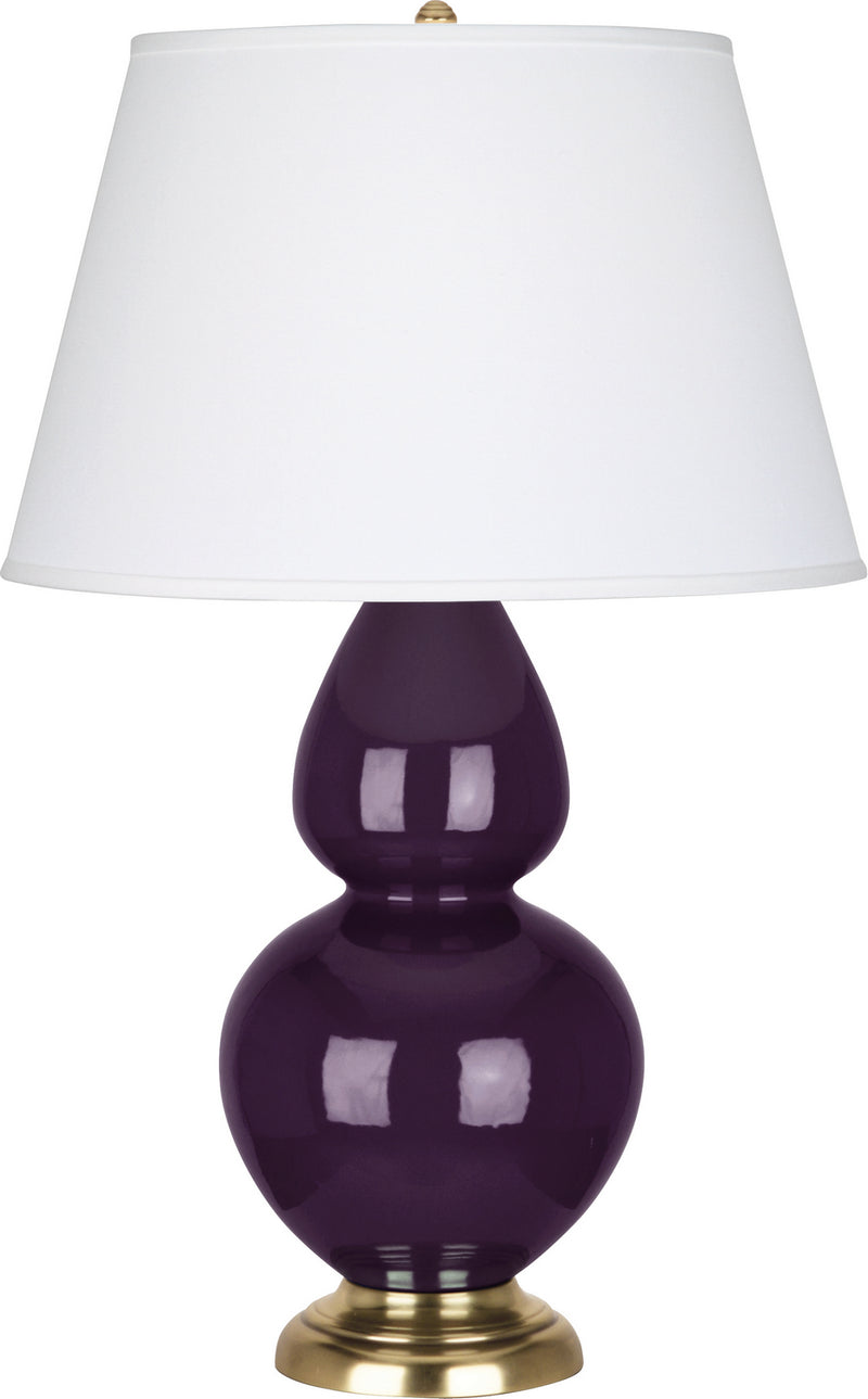 Robert Abbey (1745X) Double Gourd Table Lamp with Pearl Dupioni Fabric Shade