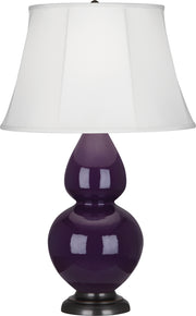 Robert Abbey (1746) Double Gourd Table Lamp with Ivory Stretched Fabric Shade