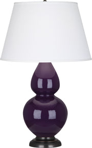 Robert Abbey (1746X) Double Gourd Table Lamp with Pearl Dupioni Fabric Shade