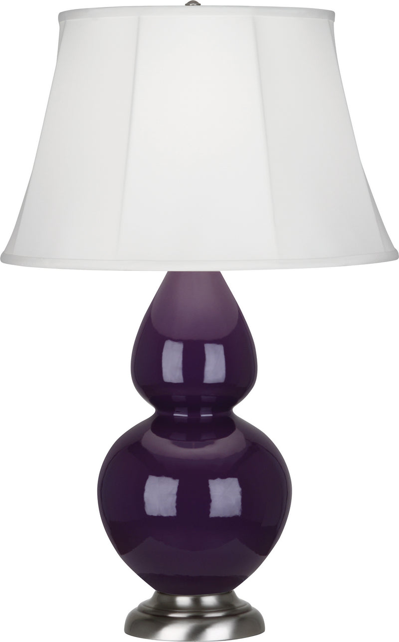 Robert Abbey (1747) Double Gourd Table Lamp with Ivory Stretched Fabric Shade