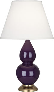 Robert Abbey (1765X) Small Double Gourd Accent Lamp with Pearl Dupioni Fabric Shade