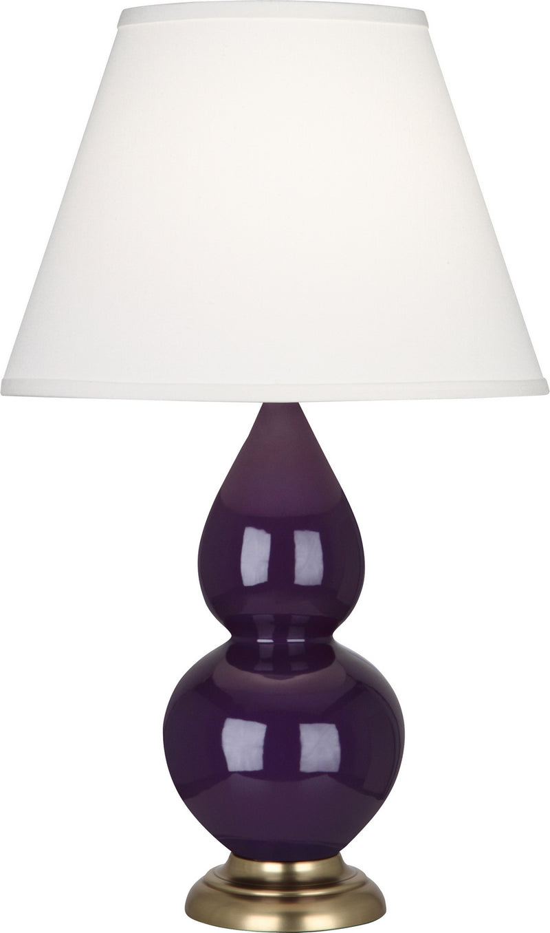 Robert Abbey (1765X) Small Double Gourd Accent Lamp with Pearl Dupioni Fabric Shade