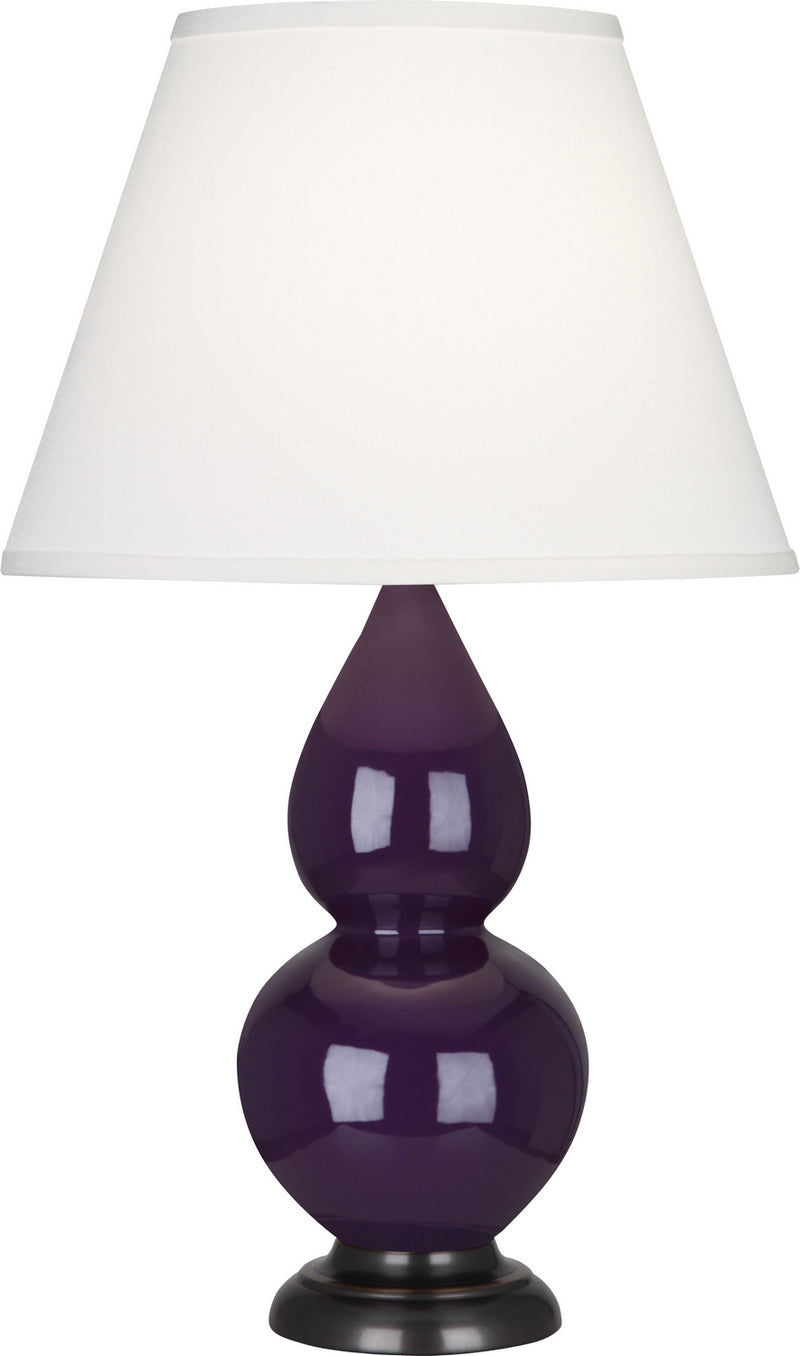 Robert Abbey (1766X) Small Double Gourd Accent Lamp with Pearl Dupioni Fabric Shade