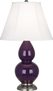 Robert Abbey (1767) Small Double Gourd Accent Lamp with Ivory Stretched Fabric Shade