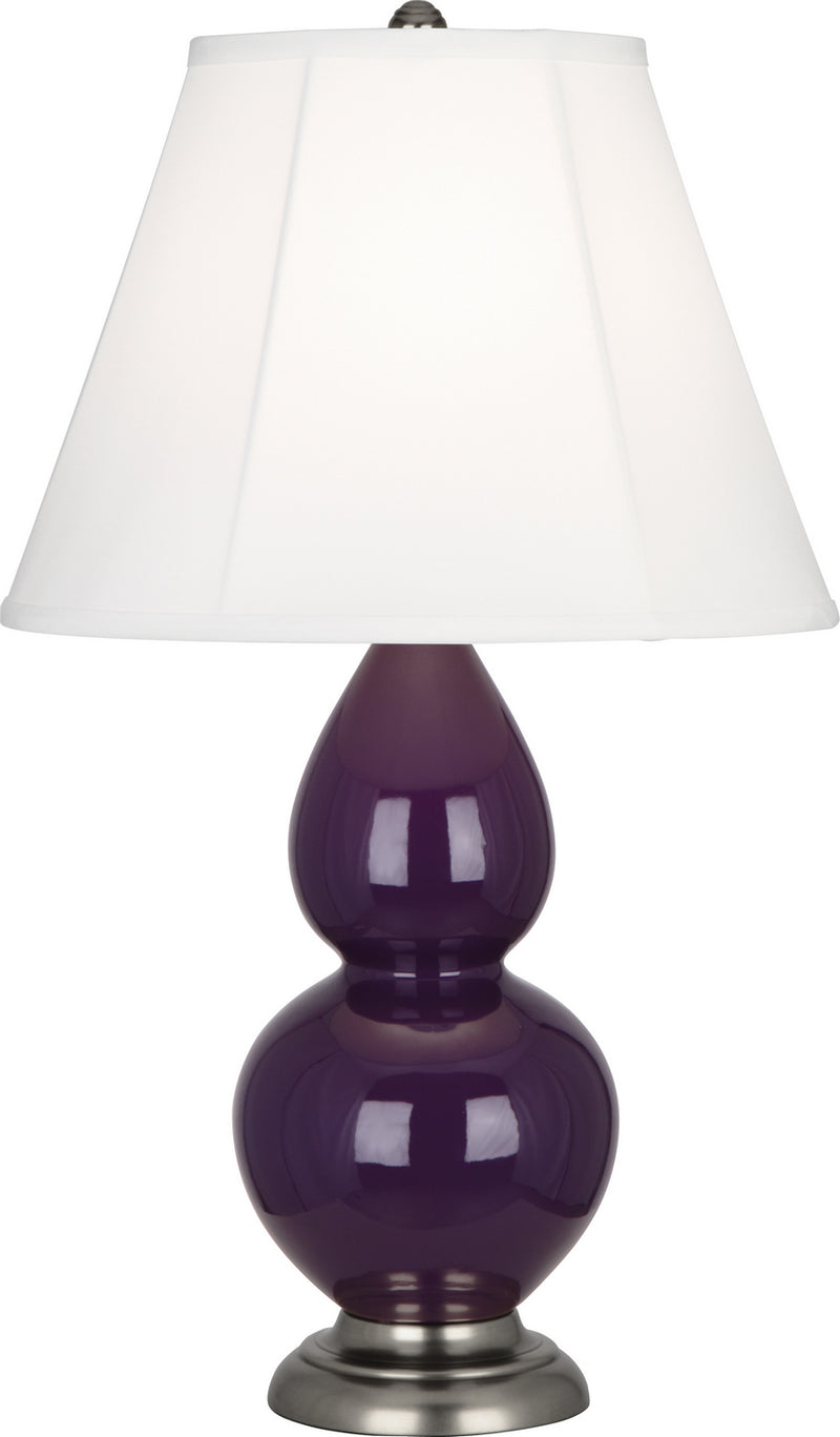 Robert Abbey (1767) Small Double Gourd Accent Lamp with Ivory Stretched Fabric Shade
