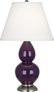 Robert Abbey (1767X) Small Double Gourd Accent Lamp with Pearl Dupioni Fabric Shade