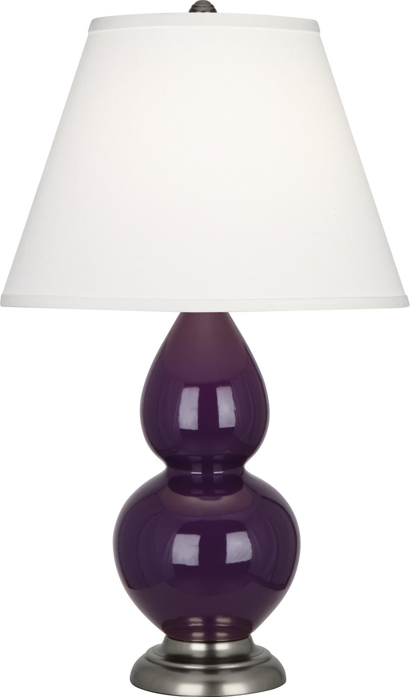 Robert Abbey (1767X) Small Double Gourd Accent Lamp with Pearl Dupioni Fabric Shade