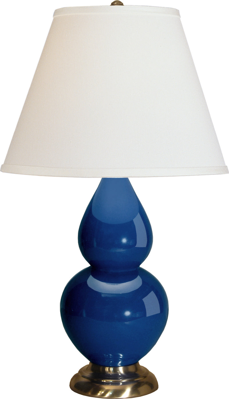 Robert Abbey (1780X) Small Double Gourd Accent Lamp with Pearl Dupioni Fabric Shade
