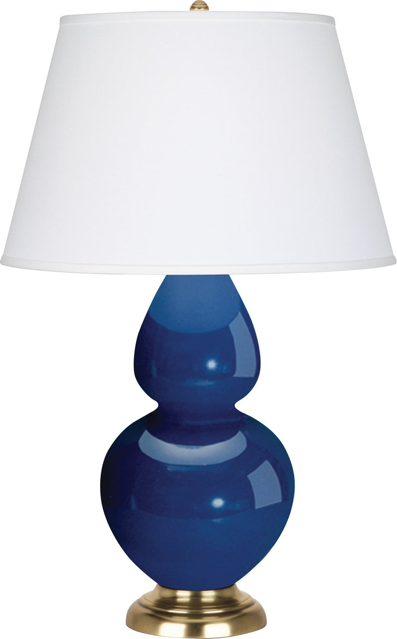 Robert Abbey (1783X) Double Gourd Table Lamp with Pearl Dupioni Fabric Shade