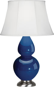 Robert Abbey (1785) Double Gourd Table Lamp with Ivory Stretched Fabric Shade