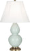 Robert Abbey (1786) Small Double Gourd Accent Lamp with Ivory Stretched Fabric Shade
