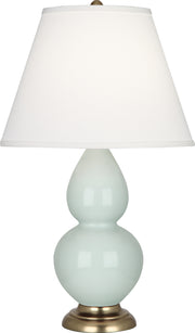 Robert Abbey (1786X) Small Double Gourd Accent Lamp with Pearl Dupioni Fabric Shade