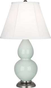 Robert Abbey (1788) Small Double Gourd Accent Lamp with Ivory Stretched Fabric Shade
