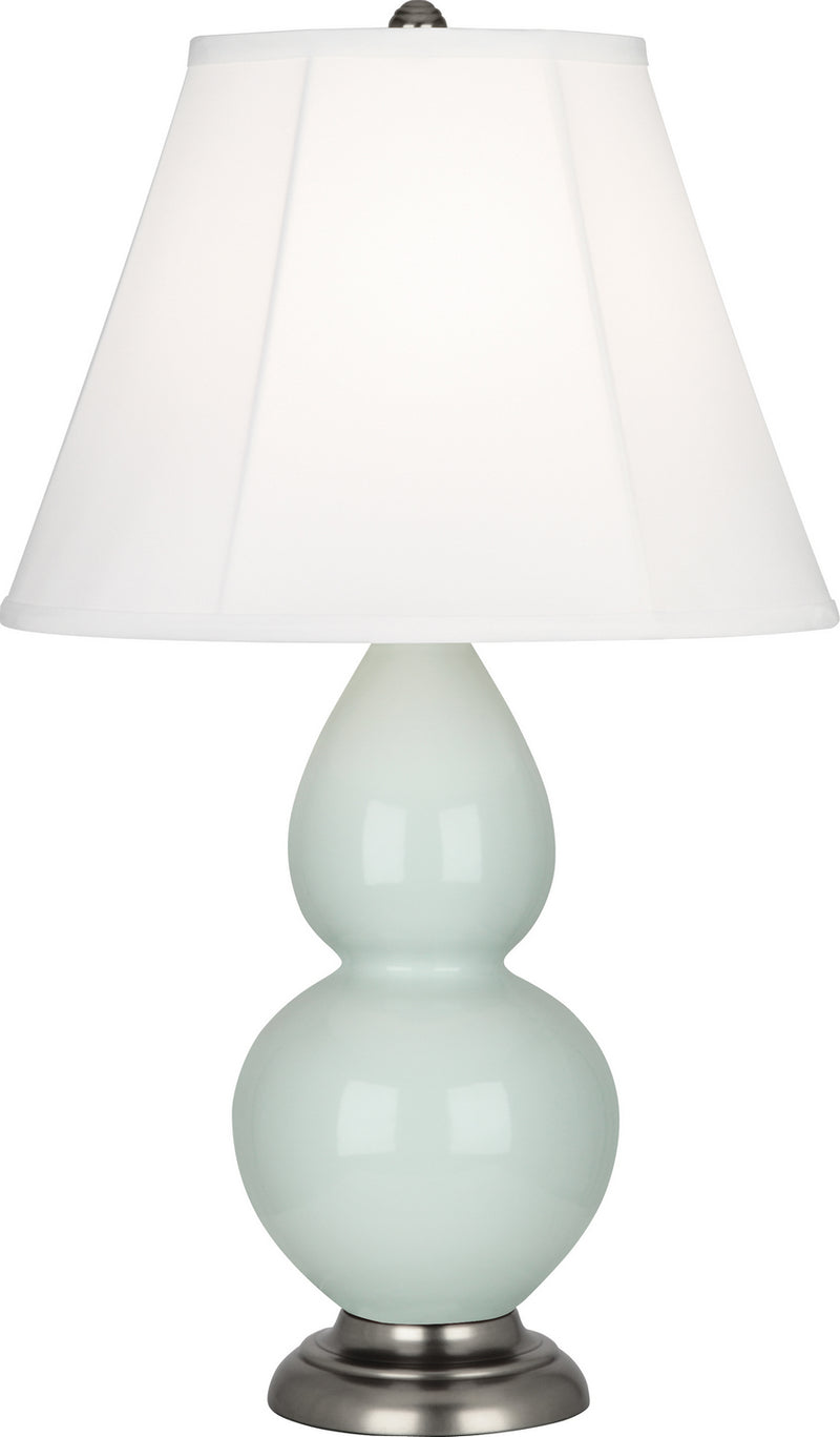 Robert Abbey (1788) Small Double Gourd Accent Lamp with Ivory Stretched Fabric Shade