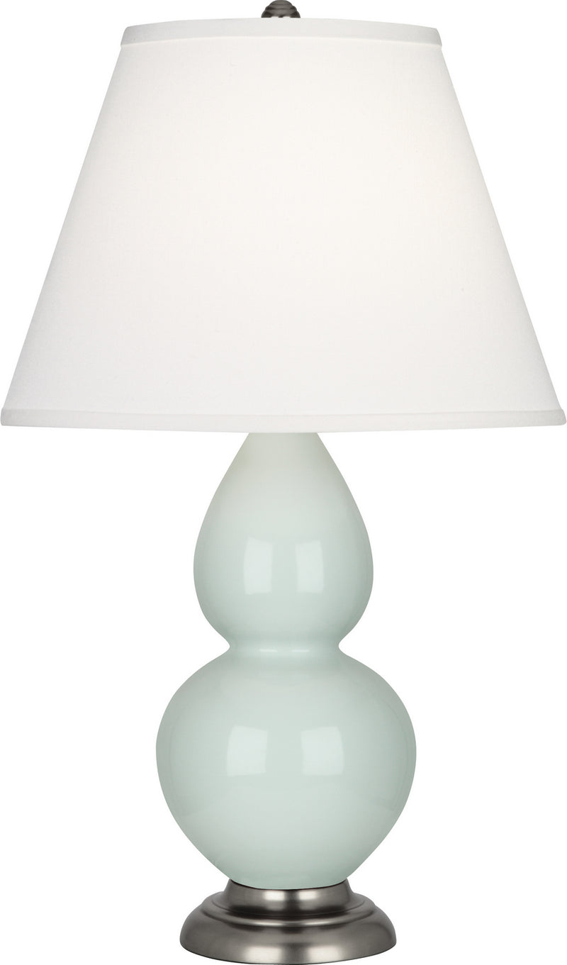 Robert Abbey (1788X) Small Double Gourd Accent Lamp with Pearl Dupioni Fabric Shade