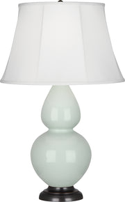 Robert Abbey (1790) Double Gourd Table Lamp with Ivory Stretched Fabric Shade