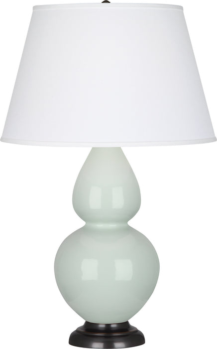 Robert Abbey (1790X) Double Gourd Table Lamp with Pearl Dupioni Fabric Shade