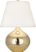 Dal Accent Lamp in Modern Brass Finish with Oyster Linen Shade - Lamps Expo