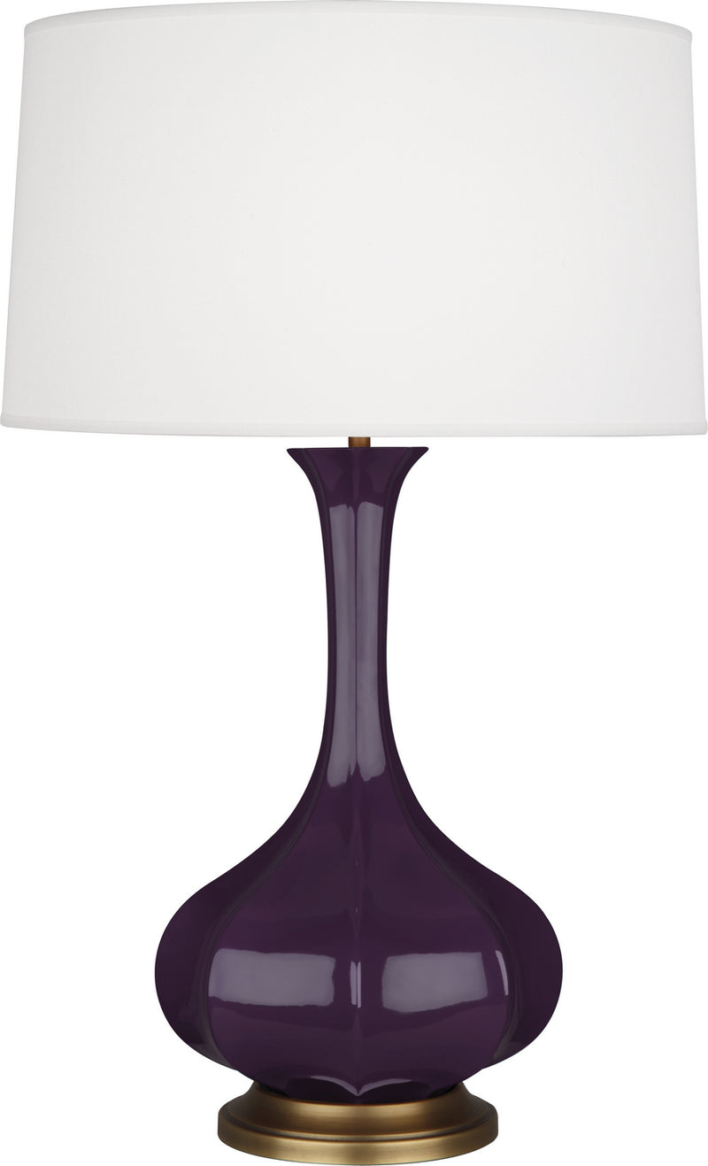 Robert Abbey (AM994) Pike Table Lamp with Pearl Dupoini Fabric Shade