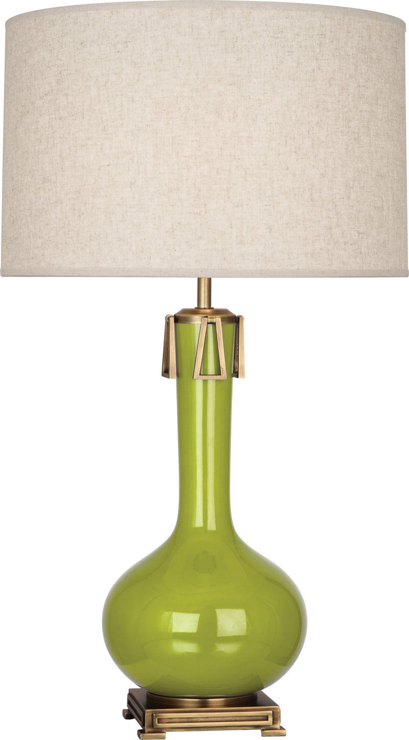 Robert Abbey (AP992) Athena Table Lamp with Open Weave Heather Linen Shade