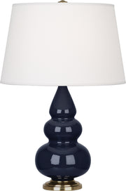 Robert Abbey (MB30X) Small Triple Gourd Accent Lamp with Pearl Dupioni Fabric Shade