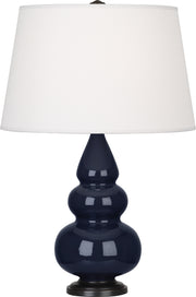 Robert Abbey (MB31X) Small Triple Gourd Accent Lamp with Pearl Dupioni Fabric Shade