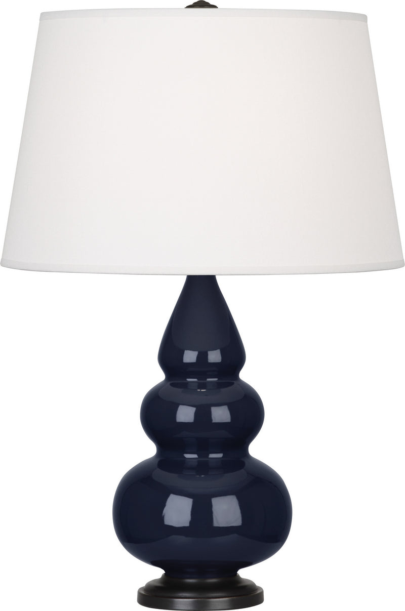 Robert Abbey (MB31X) Small Triple Gourd Accent Lamp with Pearl Dupioni Fabric Shade