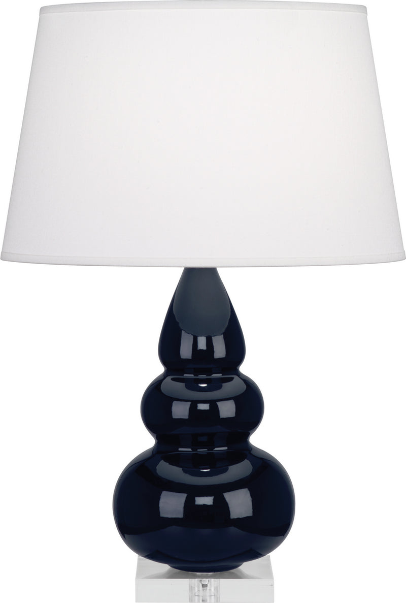 Robert Abbey (MB33X) Small Triple Gourd Accent Lamp with Pearl Dupioni Fabric Shade