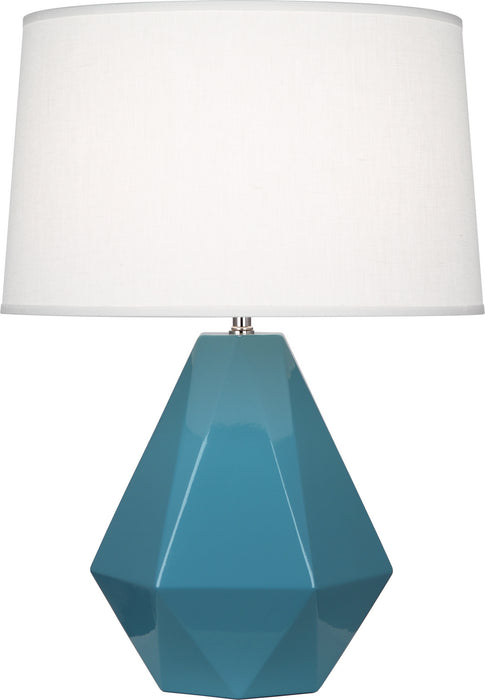 Robert Abbey (OB930) Delta Table Lamp with Oyster Linen Shade
