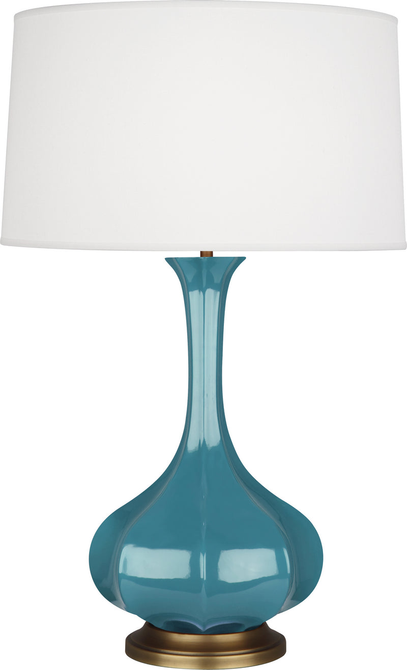 Robert Abbey (OB994) Pike Table Lamp with Pearl Dupoini Fabric Shade