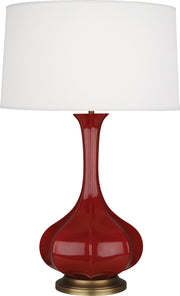 Robert Abbey (OX994) Pike Table Lamp with Pearl Dupoini Fabric Shade