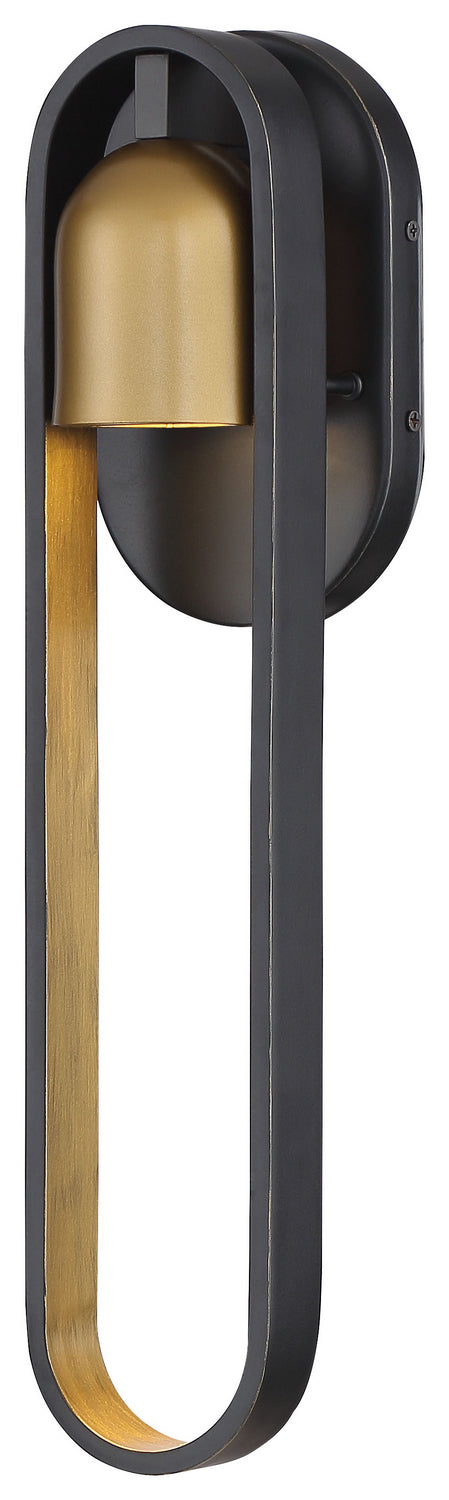 Rocketa Medium Outdoor LED Wall-Light in Burnt Bronze with Copper Accents