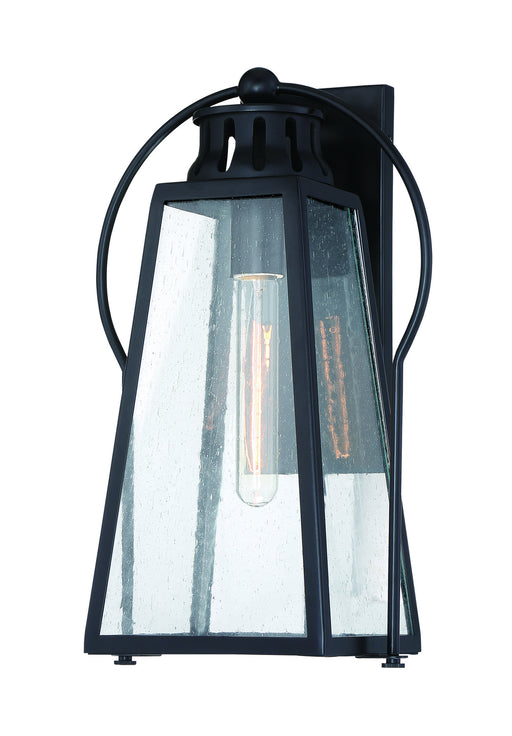 Halder Bridge 1-Light Outdoor Wall Mount in Coal & Clear Seeded Glass - Lamps Expo