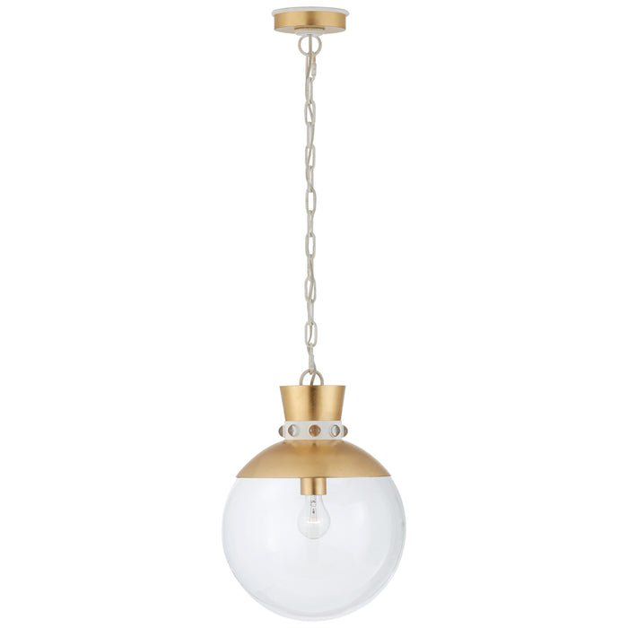 Lucia One Light Pendant in Gild with White
