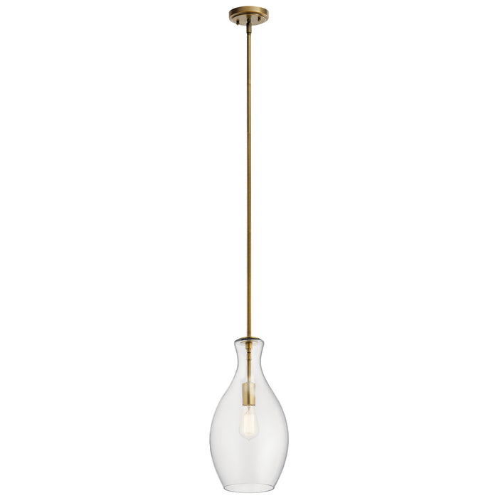 Everly Mini Pendant 1-Light in Natural Brass