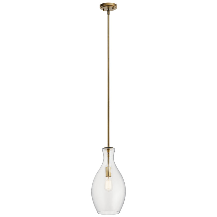 Everly Mini Pendant 1-Light in Natural Brass