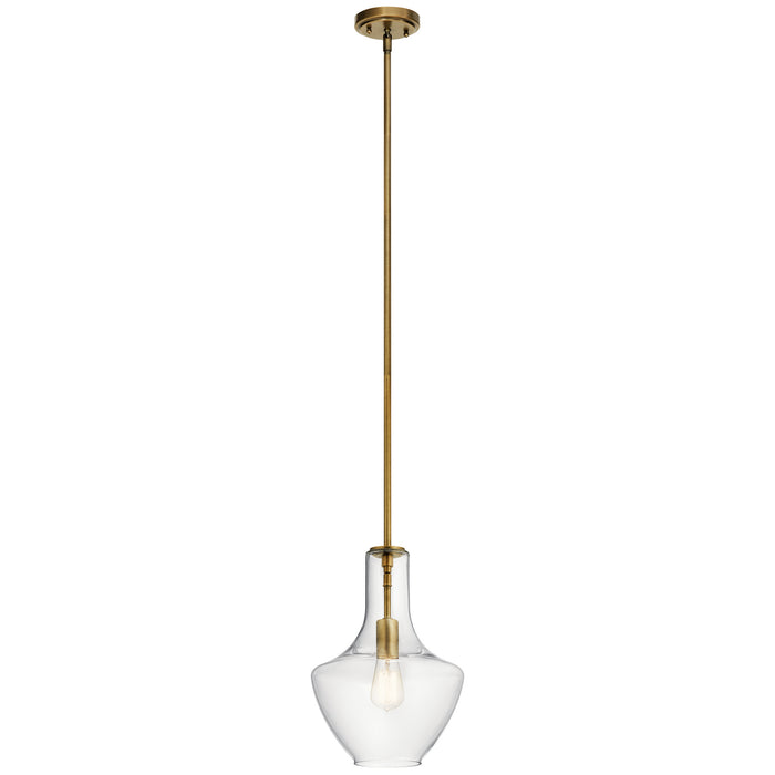 Everly Pendant 1-Light in Natural Brass