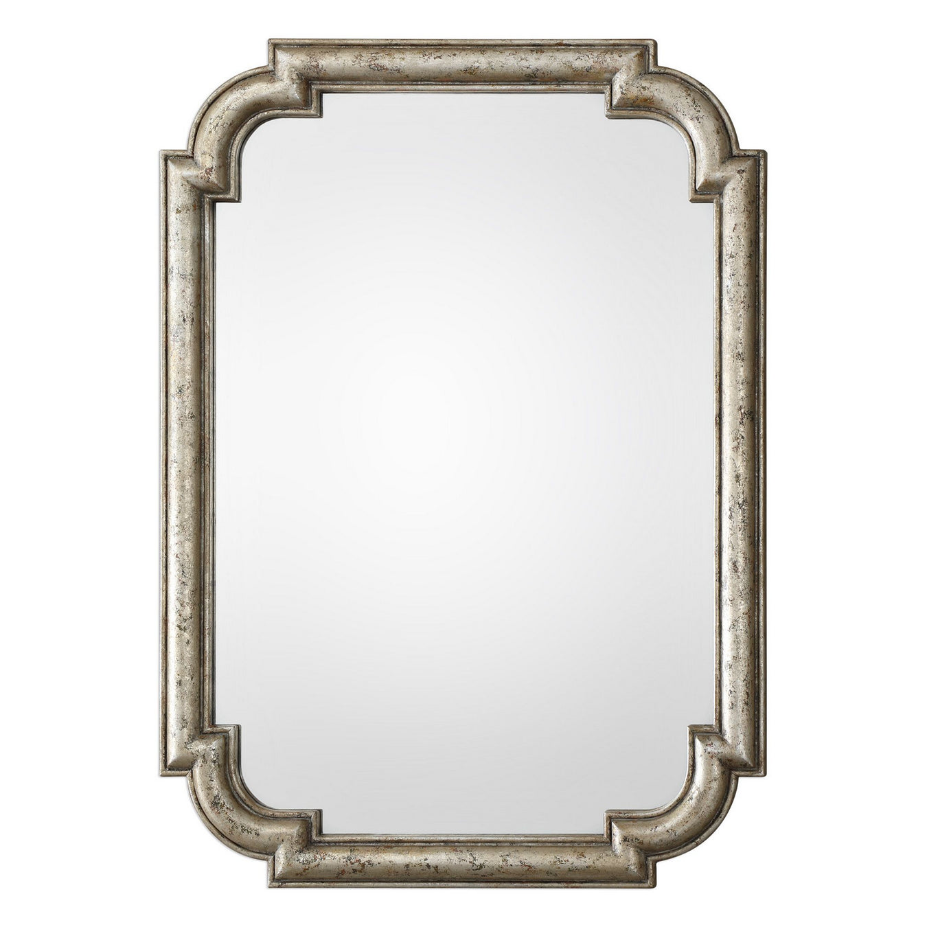 Uttermost's Calanna Antique Silver Mirror Designed by David Frisch