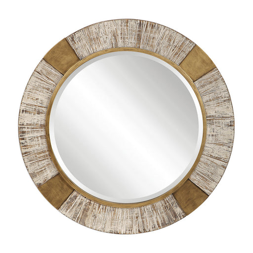 Uttermost's Reuben Gold Round Mirror Designed by Grace Feyock