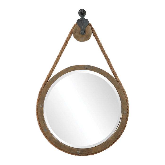 Uttermost's Melton Round Pulley Mirror Designed by Carolyn Kinder