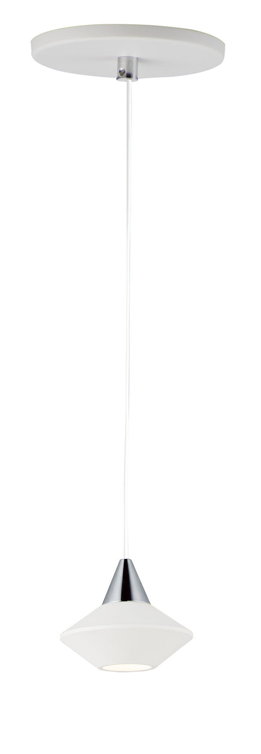 Micro 1-Light LED Pendant in White & Polished Chrome - Lamps Expo
