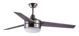 Trio 2-Light 52" Ceiling Fan in Satin Nickel & Black from Maxim, item number 89909FTSNBK
