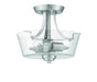 Grace Two Light Semi Flush Mount Convertible in Brushed Polished Nickel